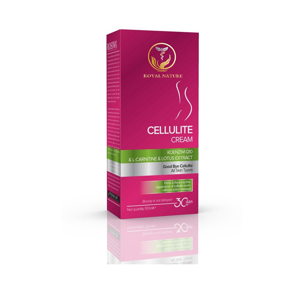 Royal Nature Selülit Kremi, vücut bakımına yönelik olarak geliştirilmiş bir kremdir. Ambalaj üzerinde belirtildiği üzere koenzim Q10, L-karnitin ve lotus özü içermektedir. Tüm cilt tipleri için uygun olduğu ifade edilen bu ürün, düzenli vücut bakım rutinlerinde kullanılmak üzere tasarlanmıştır. selülit kremi